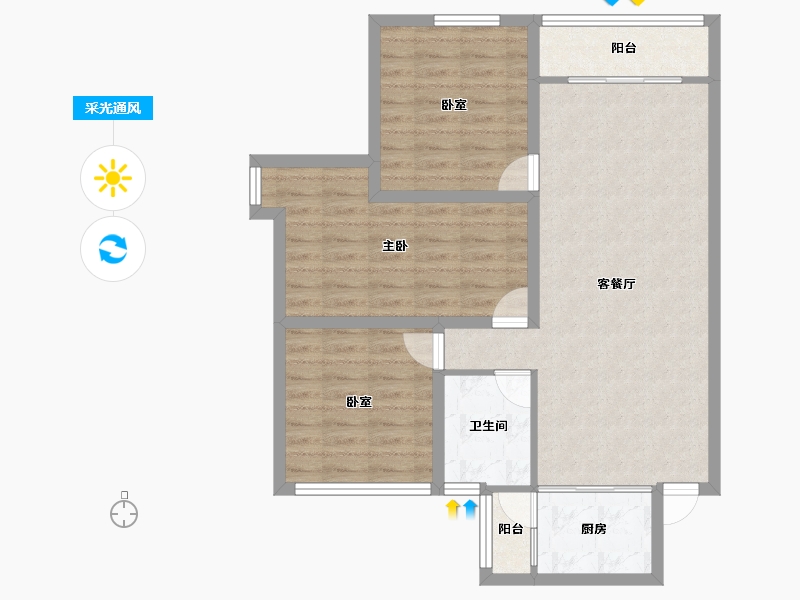 广东省-深圳市-和成世纪名园-82.04-户型库-采光通风