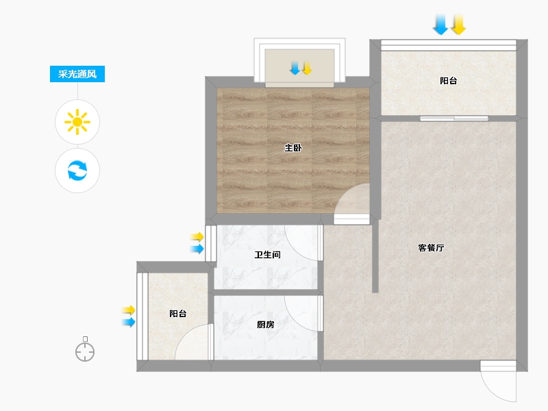 广东省-深圳市-官龙名苑-42.28-户型库-采光通风