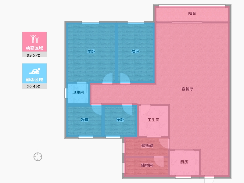 广东省-深圳市-金景豪苑-136.11-户型库-动静分区