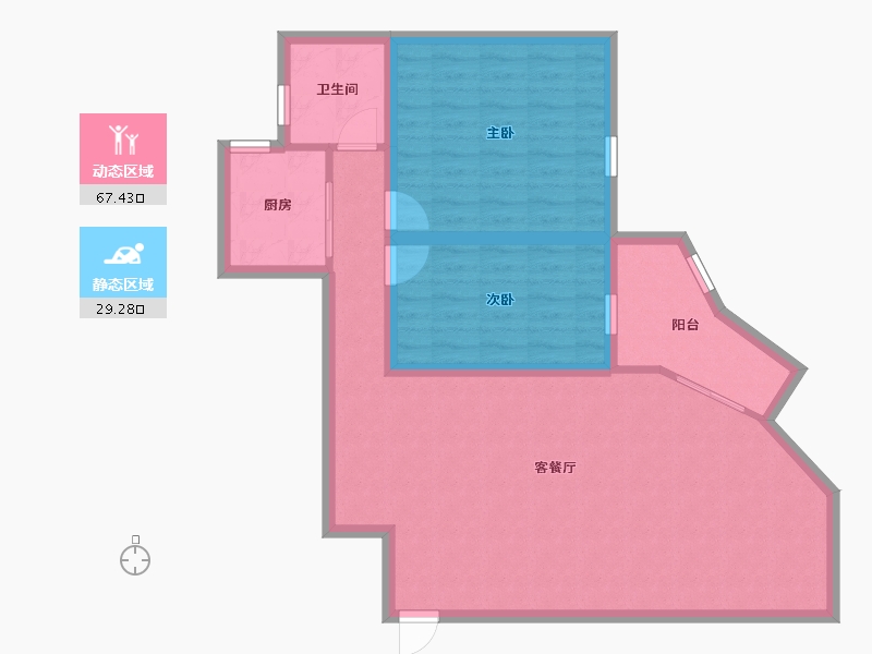 广东省-深圳市-京光海景花园-87.17-户型库-动静分区