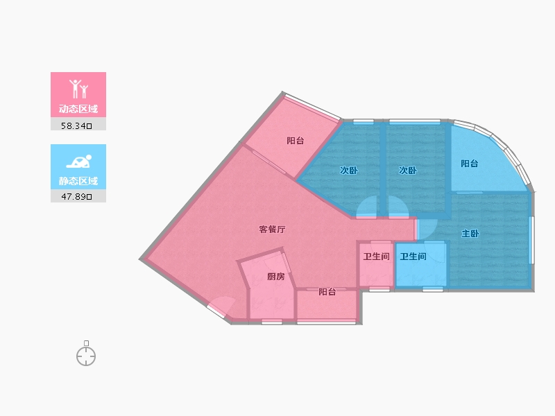 广东省-深圳市-锦绣花园四期-96.00-户型库-动静分区