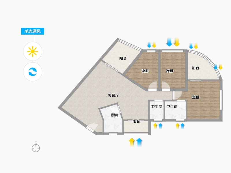 广东省-深圳市-锦绣花园四期-96.00-户型库-采光通风