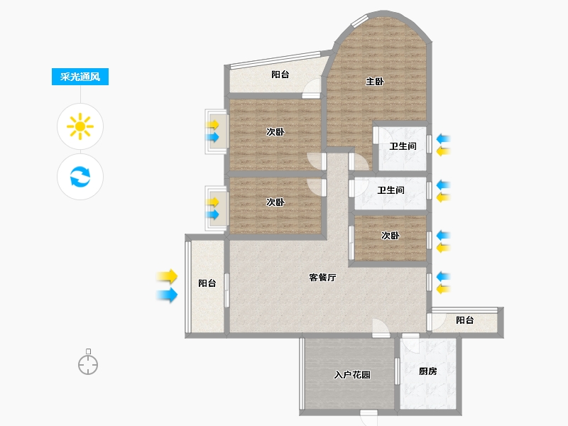 广东省-深圳市-金泓凯旋城-133.21-户型库-采光通风