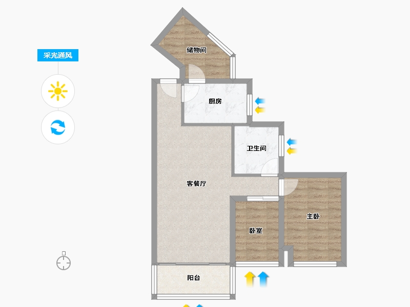 广东省-深圳市-海印长城-65.66-户型库-采光通风