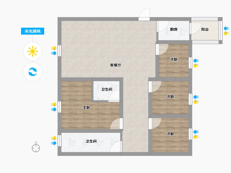 广东省-深圳市-国香清林郡-78.02-户型库-采光通风