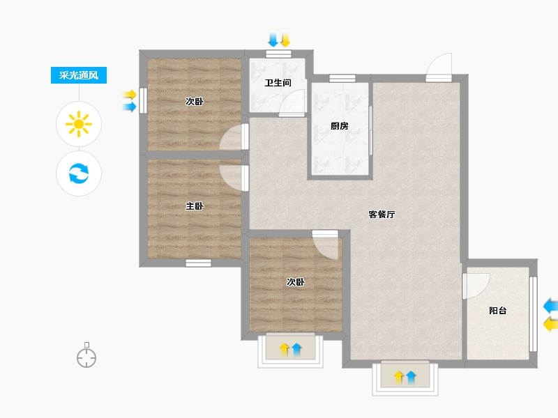 广东省-深圳市-合正汇一城-73.98-户型库-采光通风