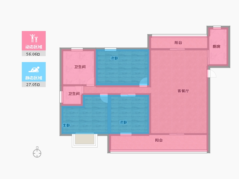 广东省-深圳市-后海花园-72.00-户型库-动静分区