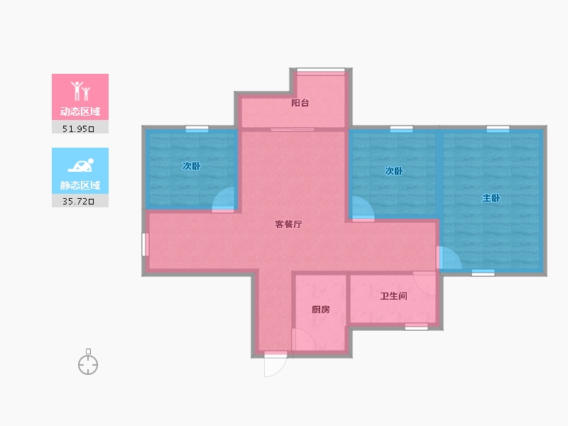 广东省-深圳市-豪方现代豪园-77.84-户型库-动静分区