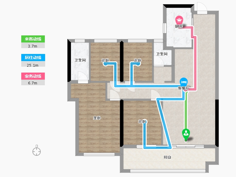 福建省-泉州市-美的云玺台-97.38-户型库-动静线