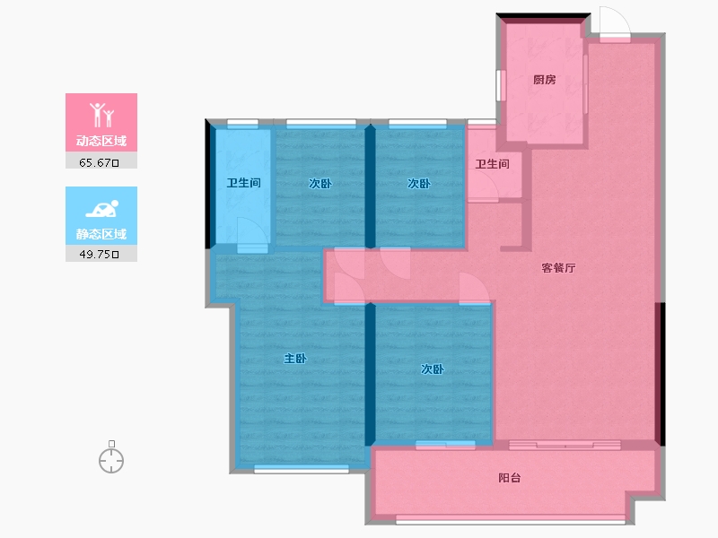 福建省-泉州市-美的云玺台-97.38-户型库-动静分区