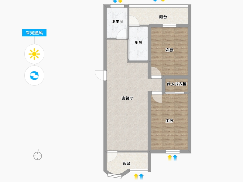 广东省-深圳市-文星花园-70.19-户型库-采光通风