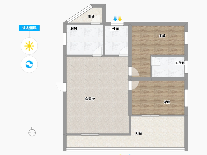 广东省-深圳市-山水情家园-65.99-户型库-采光通风