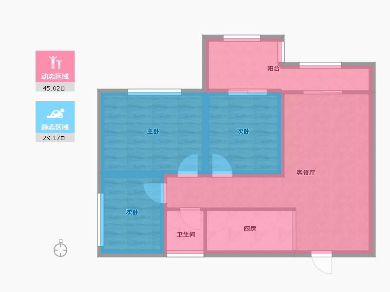 广东省-深圳市-天健时尚空间名苑-65.59-户型库-动静分区