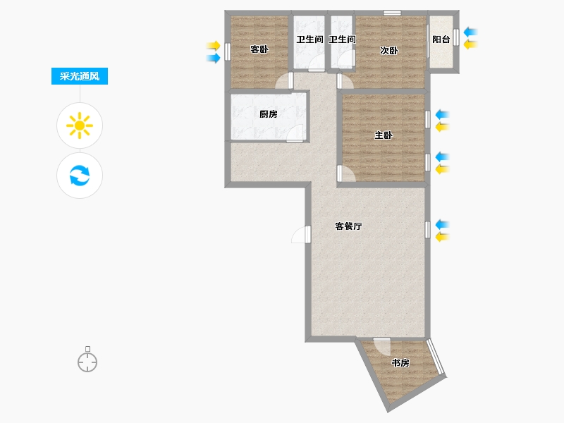 广东省-深圳市-后海花园-110.50-户型库-采光通风