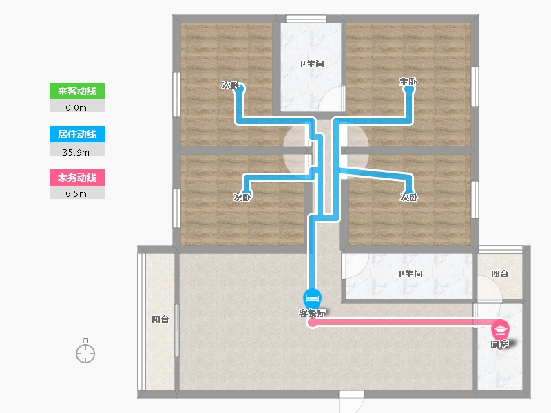 广东省-深圳市-新龙岗花园-107.75-户型库-动静线