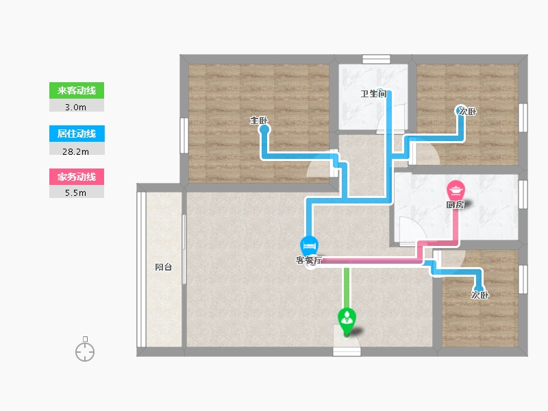 广东省-深圳市-荔苑小区(南区)-74.46-户型库-动静线