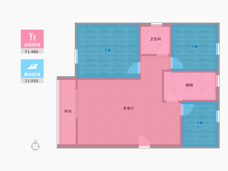 广东省-深圳市-荔苑小区(南区)-74.46-户型库-动静分区