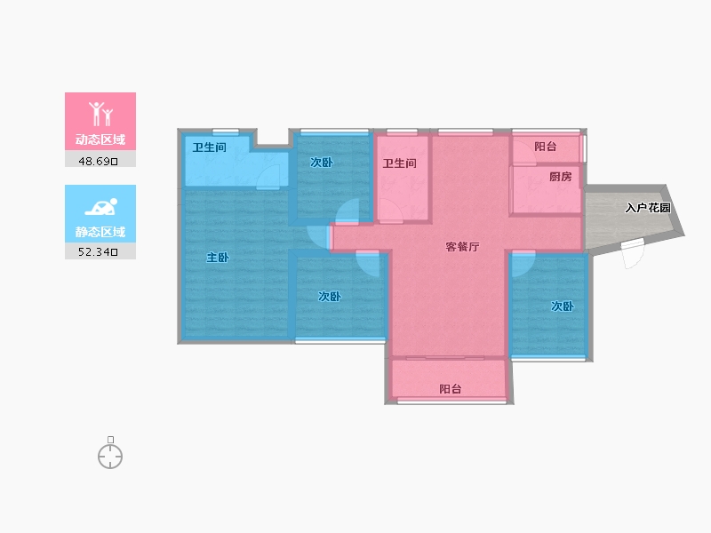 广东省-深圳市-汇龙湾花园-94.05-户型库-动静分区