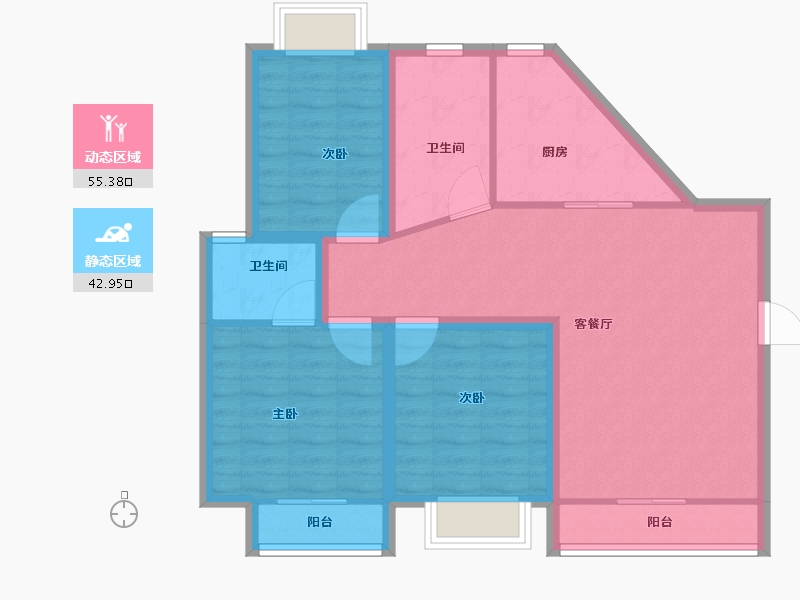 广东省-深圳市-浪琴屿花园-88.00-户型库-动静分区