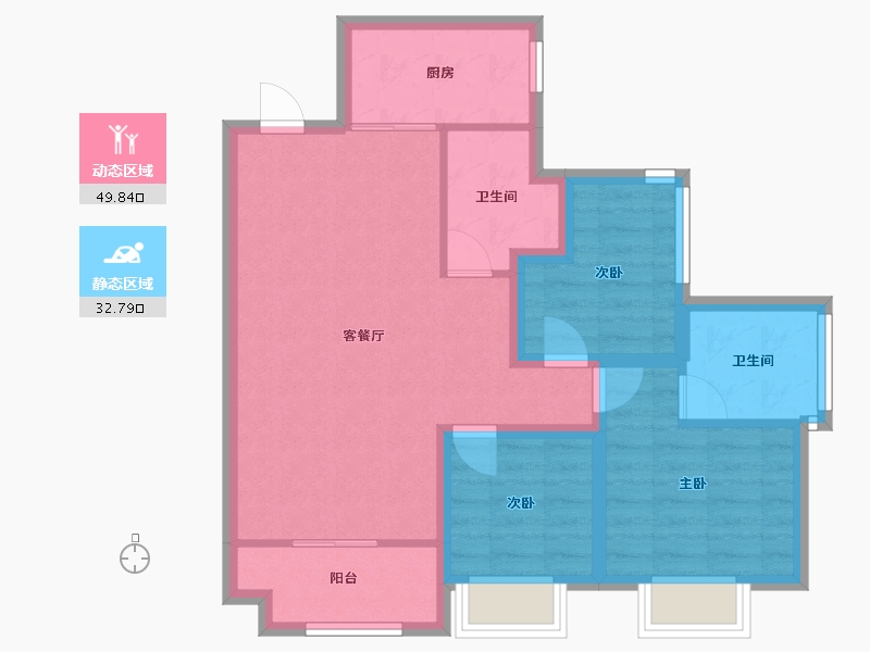 广东省-深圳市-华联城市全景花园-73.32-户型库-动静分区