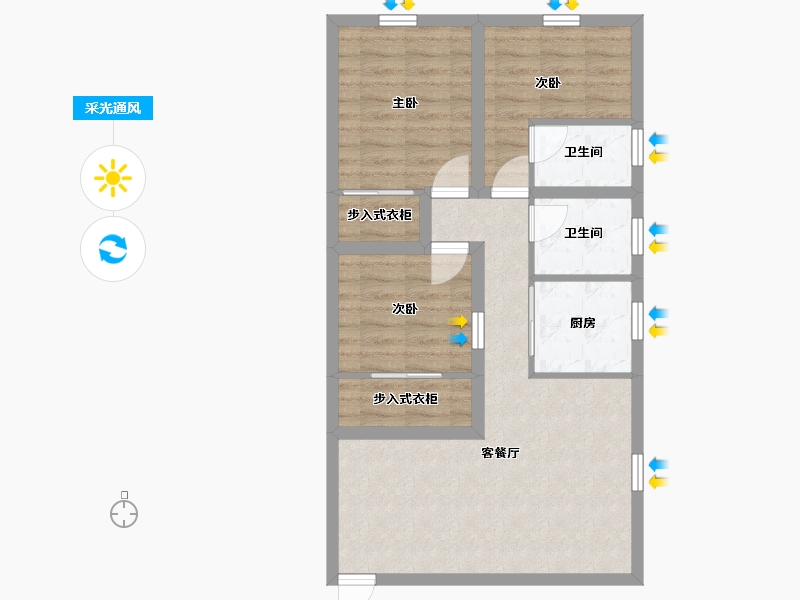 广东省-深圳市-麒麟苑-68.09-户型库-采光通风