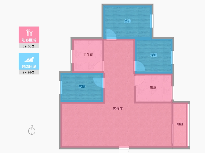 广东省-深圳市-雅然居花园-75.61-户型库-动静分区