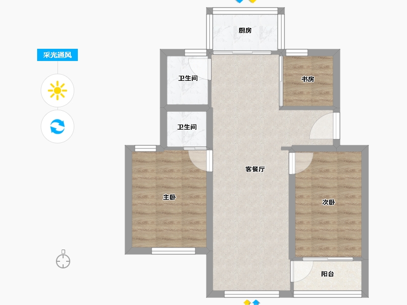 广东省-深圳市-南油生活区(A区)-61.78-户型库-采光通风