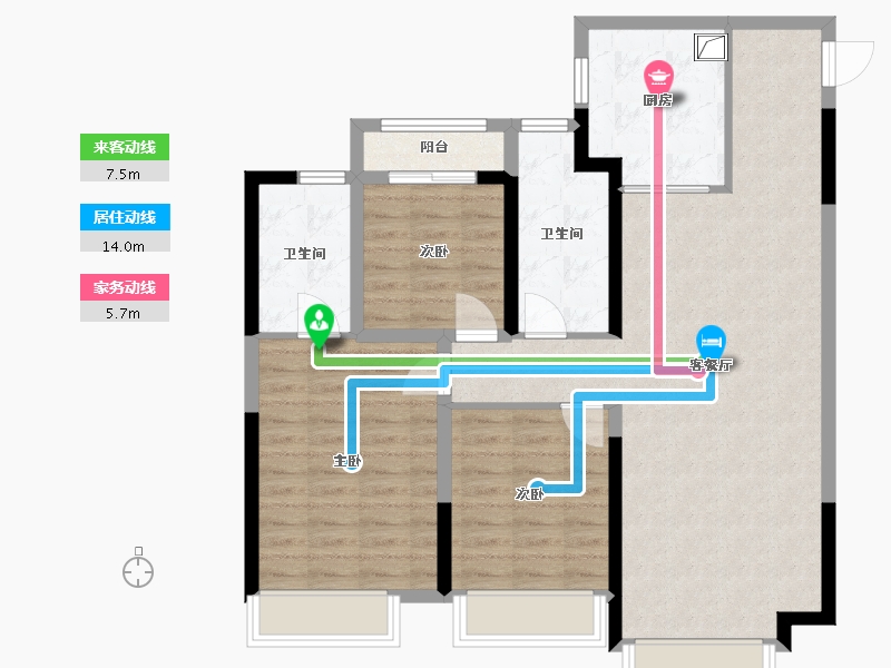 甘肃省-兰州市-龙湖景粼天著-95.00-户型库-动静线