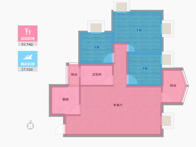 广东省-深圳市-海岸明珠-68.68-户型库-动静分区