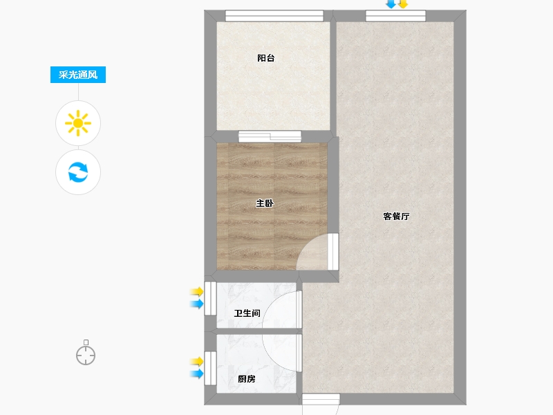 广东省-深圳市-天健时尚空间名苑-37.89-户型库-采光通风