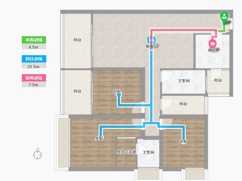 广东省-深圳市-兴华路2号(星航华府)-105.71-户型库-动静线