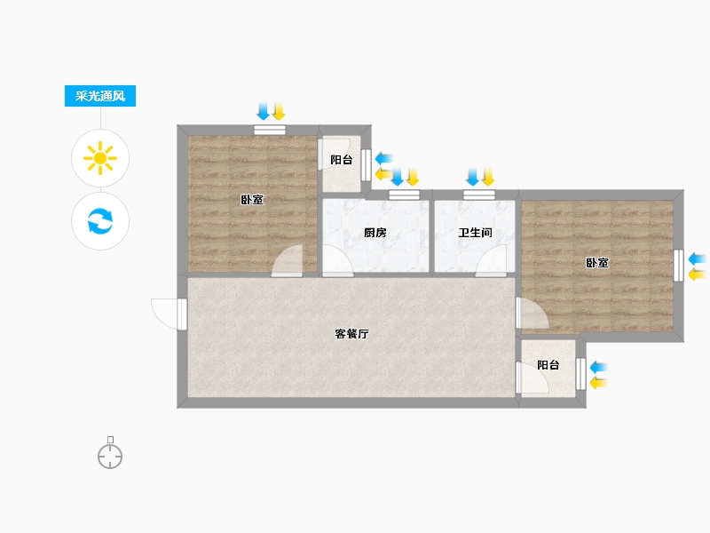 广东省-深圳市-润科华府-62.04-户型库-采光通风