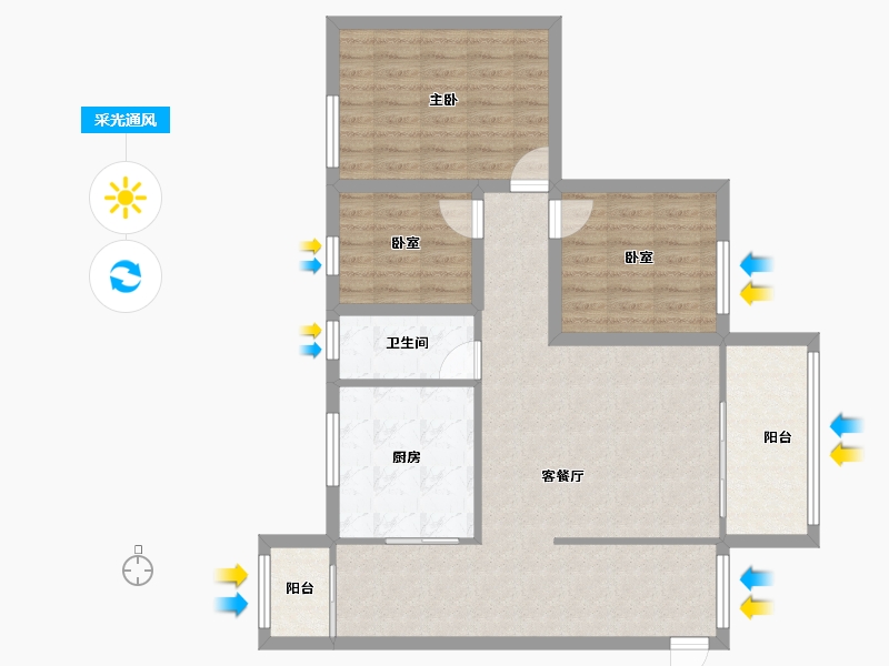 广东省-深圳市-名居绿海名居-90.73-户型库-采光通风