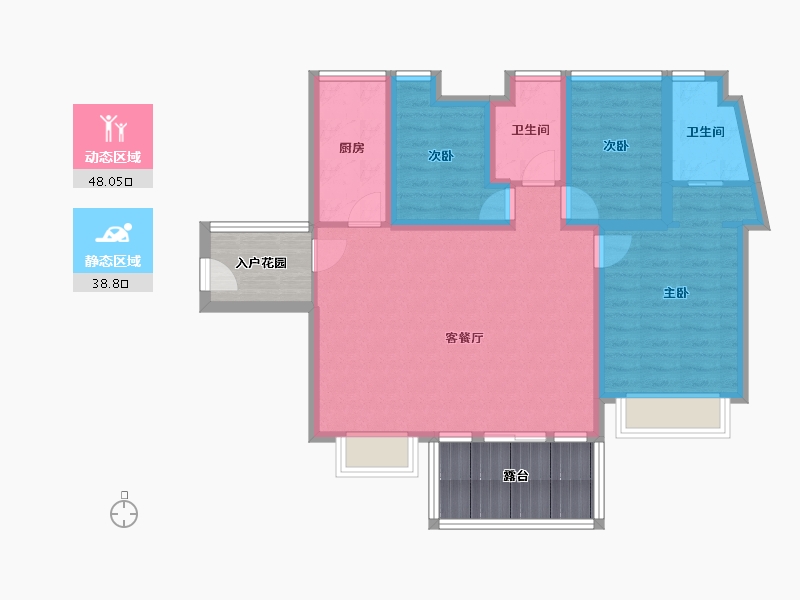 广东省-深圳市-卓能雅苑-88.82-户型库-动静分区