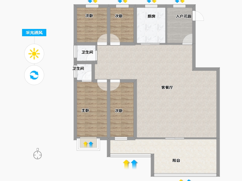 黑龙江省-鹤岗市-半山海景兰溪谷(二期)-116.15-户型库-采光通风