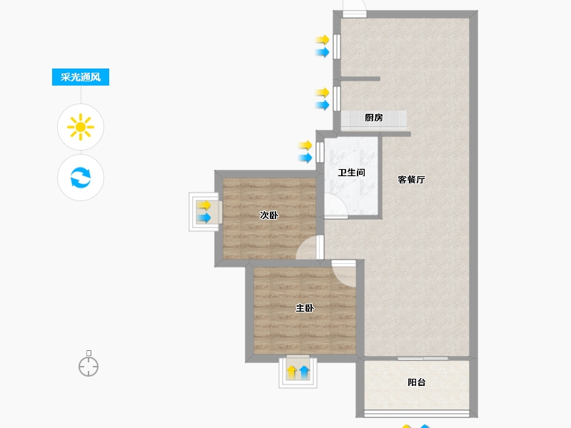 广东省-深圳市-名居绿海名居-69.47-户型库-采光通风