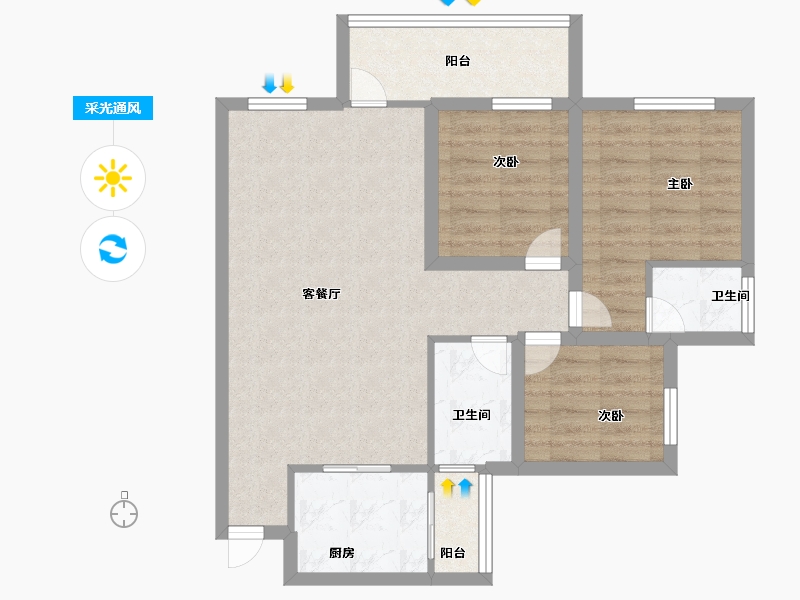 广东省-深圳市-福中福花园-73.99-户型库-采光通风