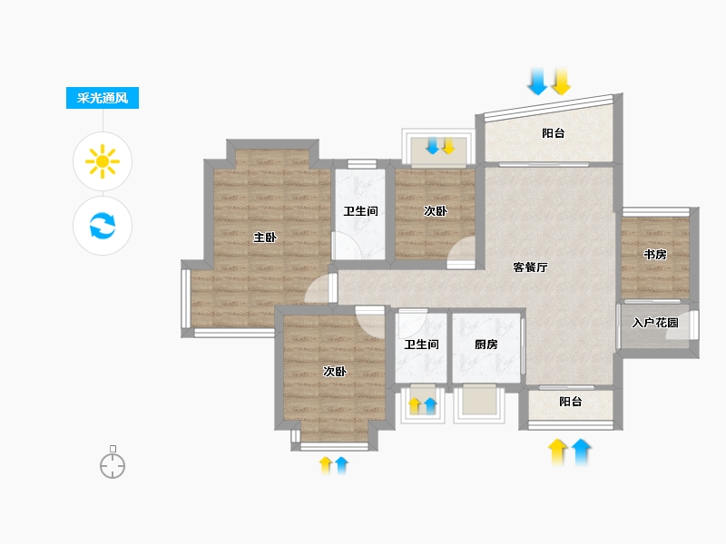 广东省-深圳市-名居绿海名居-76.58-户型库-采光通风