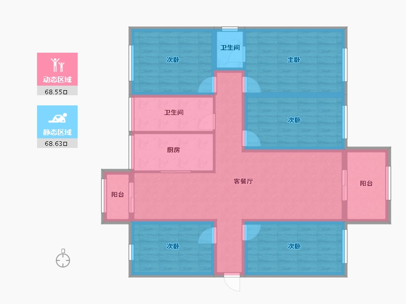 广东省-深圳市-万科翰邻城-121.83-户型库-动静分区