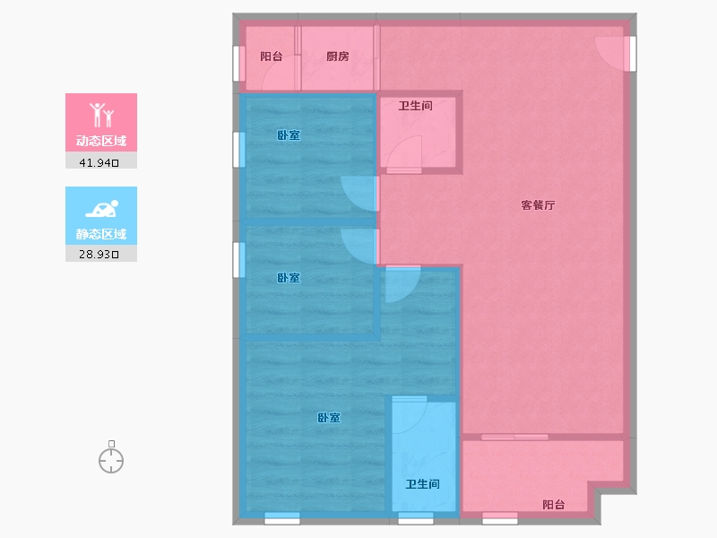 广东省-深圳市-流塘阳光-64.00-户型库-动静分区