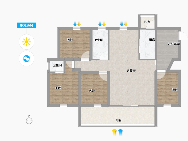 广东省-深圳市-碧海富通城三期-86.52-户型库-采光通风