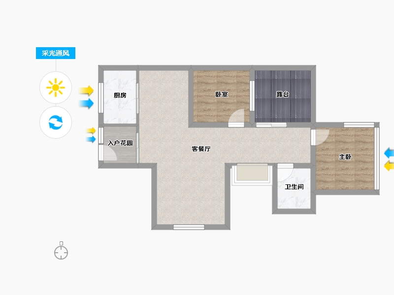 广东省-深圳市-凤凰花苑-66.54-户型库-采光通风