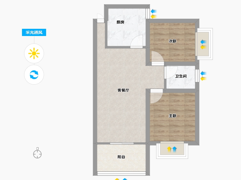 广东省-深圳市-富通蟠龙居-50.93-户型库-采光通风