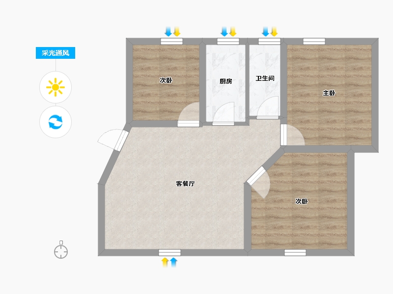 广东省-深圳市-桃源居12区（桃源居）-61.76-户型库-采光通风