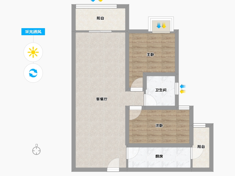 广东省-深圳市-章阁华庭-65.54-户型库-采光通风