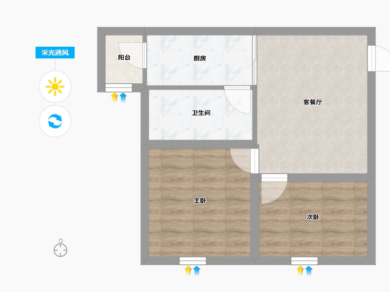 广东省-深圳市-领航里程花园-43.25-户型库-采光通风