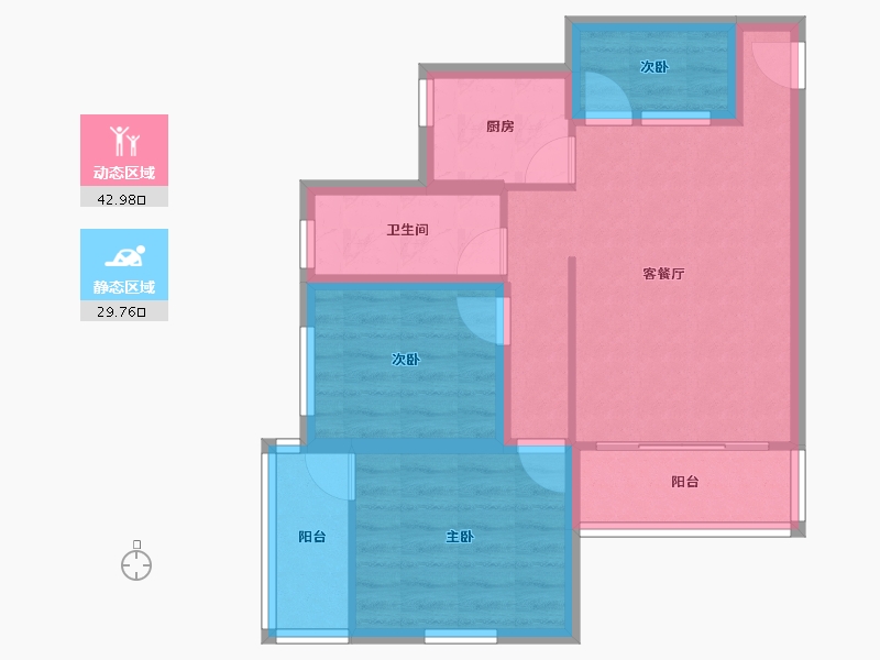 广东省-深圳市-翠湖山庄-63.85-户型库-动静分区