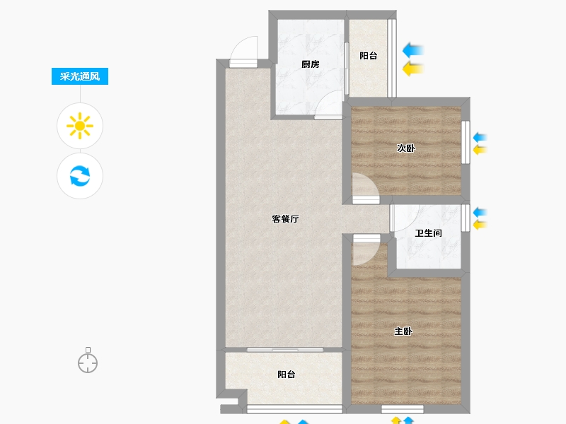 广东省-深圳市-臣田新苑-63.27-户型库-采光通风