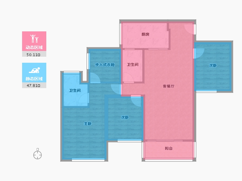 广东省-深圳市-星河银湖谷-87.27-户型库-动静分区