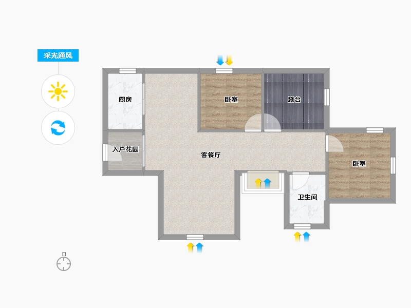 广东省-深圳市-凤凰花苑-68.29-户型库-采光通风